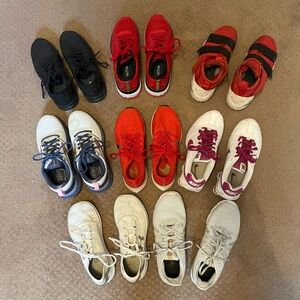 8 pairs of shoes